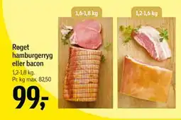 Føtex Røget hamburgerryg eller bacon, DKK 99 tilbud