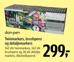 Føtex Twinmarkers, brushpens og detaljemarkers, DKK 299 tilbud