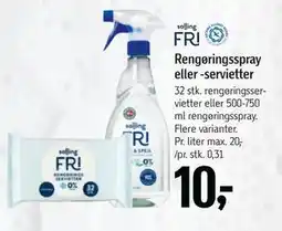 Føtex Rengøringsspray eller -servietter, DKK 10 tilbud