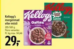 Føtex Kellogg’s morgenmad eller müsli, DKK 29 tilbud
