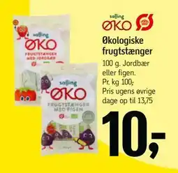 Føtex Økologiske frugtstænger, DKK 10 tilbud
