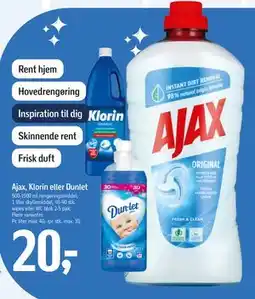 Føtex Ajax, Klorin eller Dunlet, DKK 20 tilbud