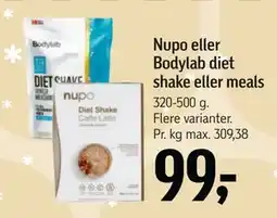 Føtex Nupo eller Bodylab diet shake eller meals, DKK 99 tilbud