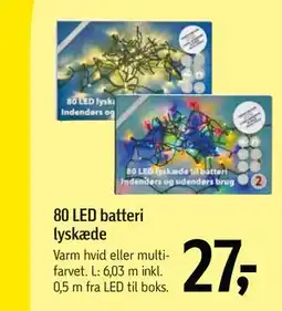 Føtex 80 LED batteri lyskæde, DKK 27 tilbud