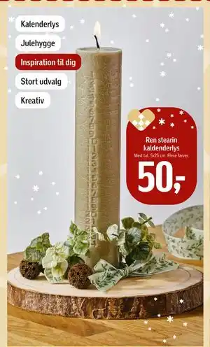 Føtex Ren stearin kaldenderlys, DKK 50 tilbud