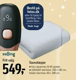 Føtex Saunatæppe, DKK 549 tilbud