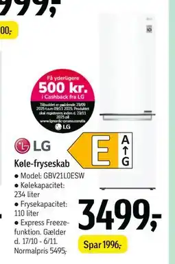 Føtex Køle-fryseskab, DKK 3499 tilbud