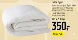 Føtex dyne, DKK 350 tilbud