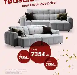 Daells Bolighus SOFA MED CHAISELONG OG RELAXFUNKTION, DKK 7354 tilbud