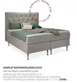 Daells Bolighus KOMPLET KONTINENTALSENG LECCE, DKK 11549 tilbud