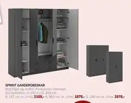 Daells Bolighus SPRINT GARDEROBESKAB tilbud
