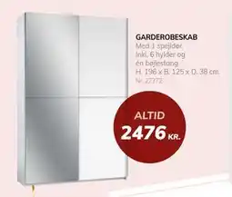 Daells Bolighus GARDEROBESKAB, DKK 2476 tilbud