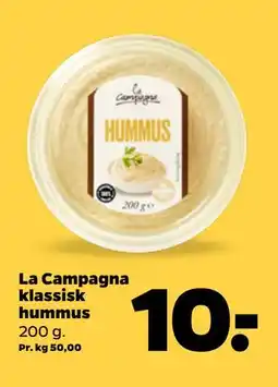 Netto La Campagna klassisk hummus, DKK 10 tilbud