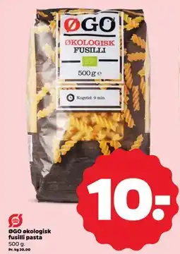 Netto ØGO økologisk fusilli pasta, DKK 10 tilbud