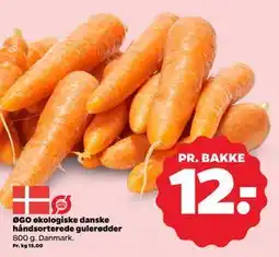 Netto ØGO økologiske danske håndsorterede gulerødder, DKK 12 tilbud