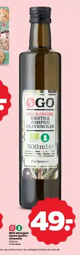 Netto ØGO økologisk ekstra jomfru olivenolie, DKK 49 tilbud