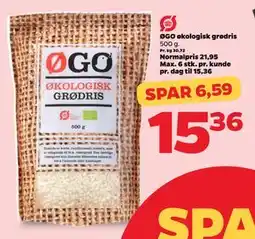Netto ØGO økologisk grødris, DKK 15.36 tilbud