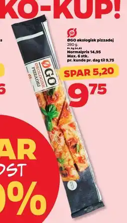Netto ØGO økologisk pizzadej, DKK 9.75 tilbud