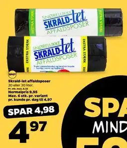 Netto Skrald-let affaldsposer, DKK 4.97 tilbud
