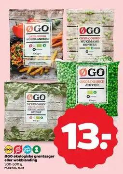 Netto ØGO økologiske grøntsager eller wokblanding, DKK 13 tilbud