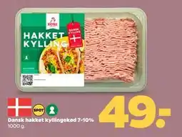 Netto Dansk hakket kyllingekød 7-10%, DKK 49 tilbud