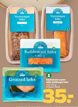 Netto Bådsmand varm- eller koldrøget laks, DKK 35 tilbud
