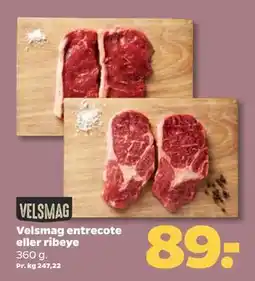 Netto Velsmag entrecote eller ribeye, DKK 89 tilbud