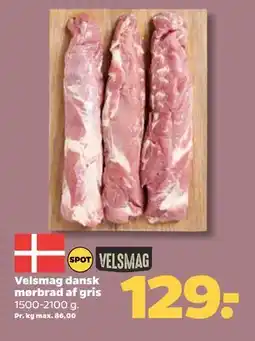 Netto Velsmag dansk mørbrad af gris, DKK 129 tilbud