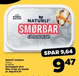 Netto Naturli' smørbar, DKK 9.47 tilbud