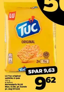 Netto LU Tuc original saltkiks 2-pak, DKK 9.62 tilbud