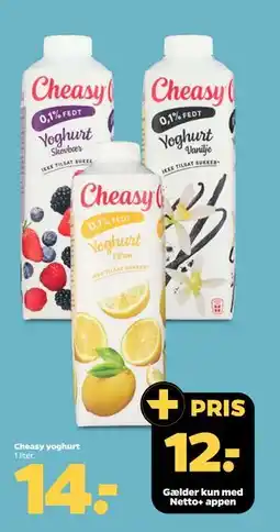 Netto Cheasy yoghurt, DKK 14, App-pris tilbud