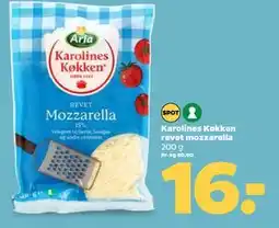 Netto Karolines Køkken revet mozzarella, DKK 16 tilbud