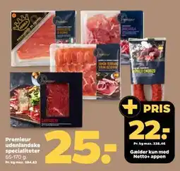 Netto Premieur udenlandske specialiteter, DKK 25, App-pris tilbud