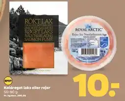 Netto Koldrøget laks eller rejer, DKK 10 tilbud