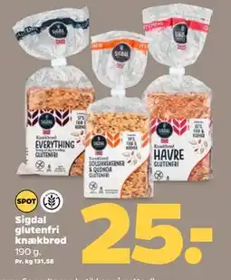 Netto Sigdal glutenfri knækbrød, DKK 25 tilbud