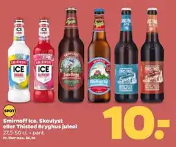Netto Smirnoff Ice, Skovlyst eller Thisted Bryghus juleøl, DKK 10 tilbud