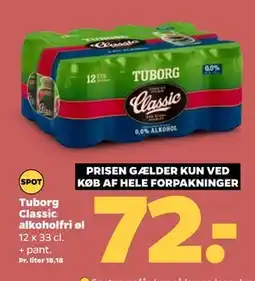 Netto Tuborg Classic alkoholfri øl, DKK 72 tilbud