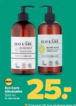 Netto Eco Care håndsæbe, DKK 25 tilbud