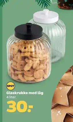 Netto Glaskrukke med låg, DKK 30 tilbud