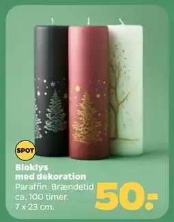 Netto Bloklys med dekoration, DKK 50 tilbud