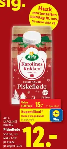 Lidl Piskefløde, DKK 15, App-pris tilbud