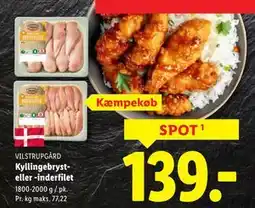 Lidl Kyllingebryst- eller -inderfilet, DKK 139 tilbud