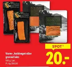 Lidl Varm-, koldrøget eller gravad laks, DKK 20 tilbud