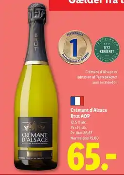 Lidl Crémant d‘Alsace Brut AOP, DKK 65 tilbud