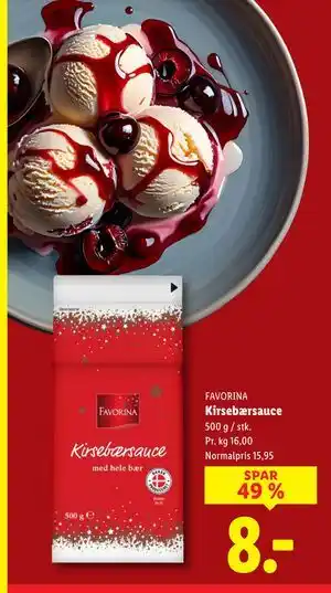 Lidl Kirsebærsauce, DKK 8 tilbud