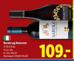 Lidl Barolo og Amarone, DKK 109 tilbud