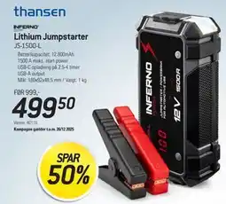 Thansen Lithium Jumpstarter, DKK 499.5 tilbud