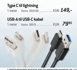 Thansen USB-kabler, DKK 149 tilbud