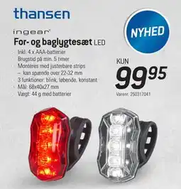 Thansen For- og baglygtesæt, DKK 99.95 tilbud