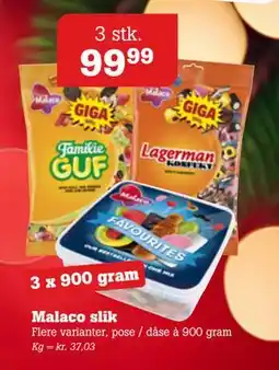 Poetzsch Padborg Malaco slik, DKK 99.99 tilbud